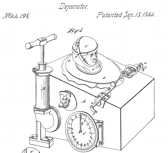 Image of Alfred Jones' "Restorator" from his patent application US Patent No: US44198