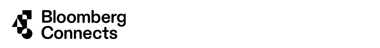 Black logo that reads "Bloomberg Connects"