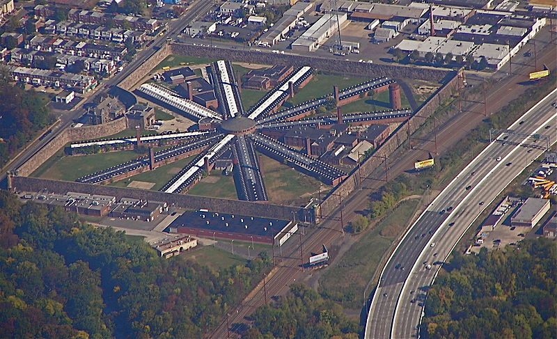 Aerial image of Holmesburg prison, Philadelphia